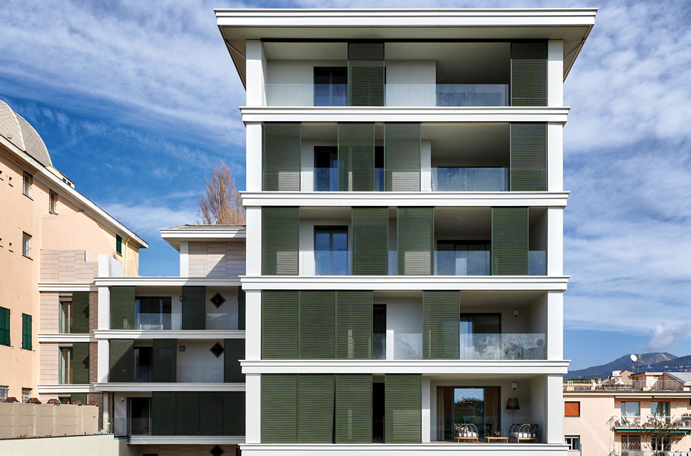 BriseSoleil 40 systems featured in the Palazzo Arba residential building.