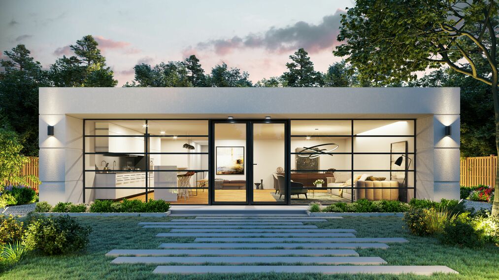 Najmodniejsze kolory drzwi zewnętrznych – drzwi SlimLine 38 z dużymi przeszkleniami 