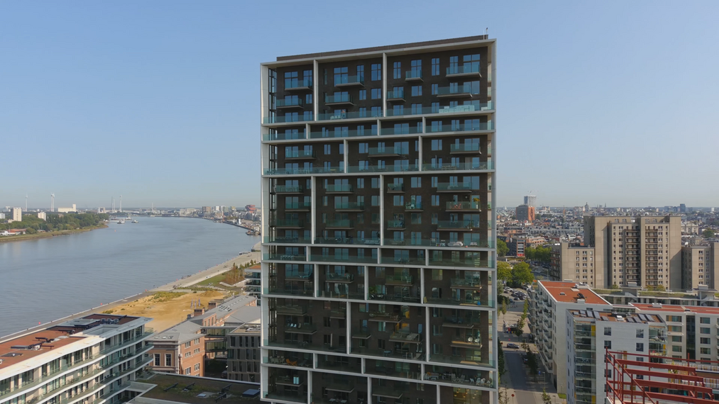 ConceptWall 60 Ściany osłonowe aluminiowe oraz MasterLine 8 HI+ Okna aluminiowe - Scheldezicht zlokalizowany w Antwerp, België