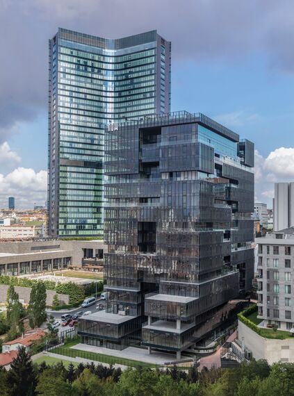 ConceptWall 60 Ściany osłonowe aluminiowe, HiFinity Drzwi przesuwne aluminiowe oraz ConceptSystem 68 Drzwi aluminiowe - Apartmentcompleks Now Bomonti zlokalizowany w Istanbul, Turcja