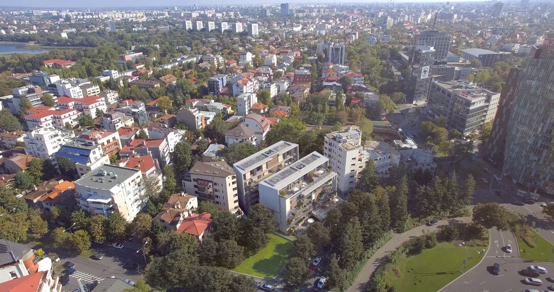 HiFinity Drzwi przesuwne aluminiowe oraz SlimLine 38 Ferro Okna aluminiowe - Apartmentcompleks One Charles de Gaulle zlokalizowany w Bucharest, Rumunia