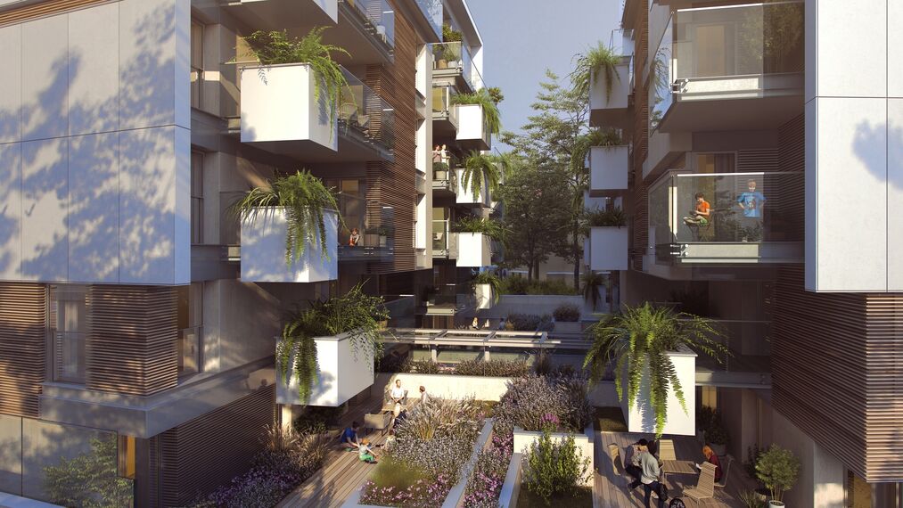 HiFinity Drzwi przesuwne aluminiowe oraz SlimLine 38 Ferro Okna aluminiowe - Apartmentcompleks One Charles de Gaulle zlokalizowany w Bucharest, Rumunia