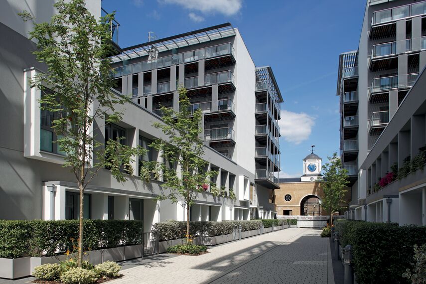 ConceptWall 50 Ściany osłonowe aluminiowe - Apartmentcompleks The Armouries zlokalizowany w London, Zjednoczone Królestwo