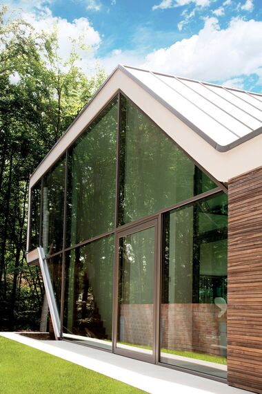 ConceptSystem 77 Okna aluminiowe, ConceptSystem 77 Drzwi aluminiowe, ConceptWall 50 Ściany osłonowe aluminiowe, CS 86-HI (c) Systemy anulowane oraz CP 50 Drzwi przesuwne aluminiowe - Van Acker Sissau villa zlokalizowany w Loppem, België